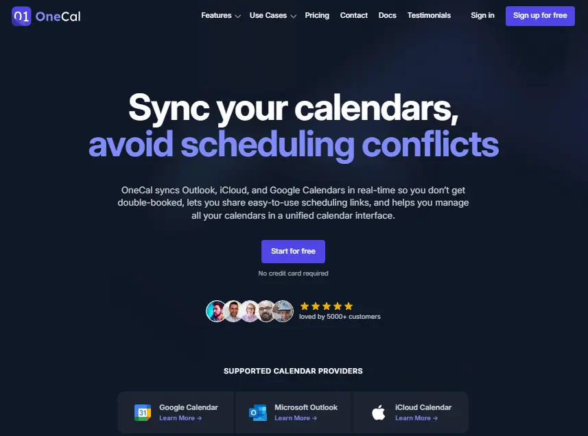 OneCal — modern, intuitive calendar synchronization with granular privacy controls